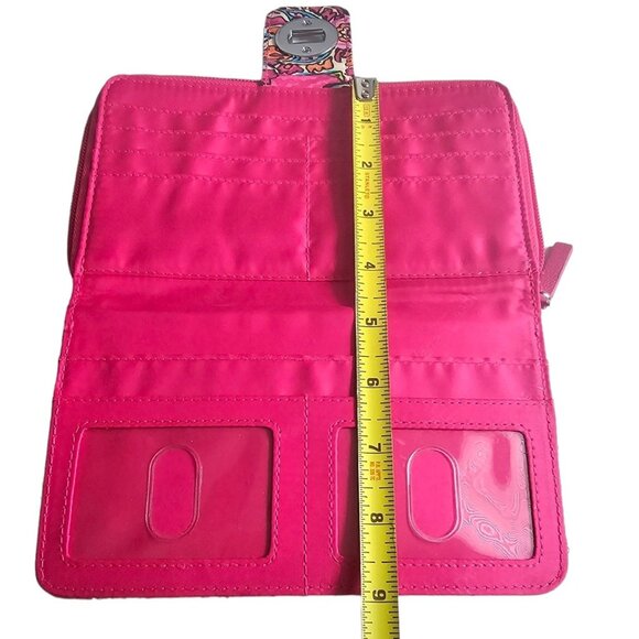 Vera Bradley Floral turnlock dZip Wallet - Pink Holds Your Life & Secrets RDIF - Picture 9 of 9
